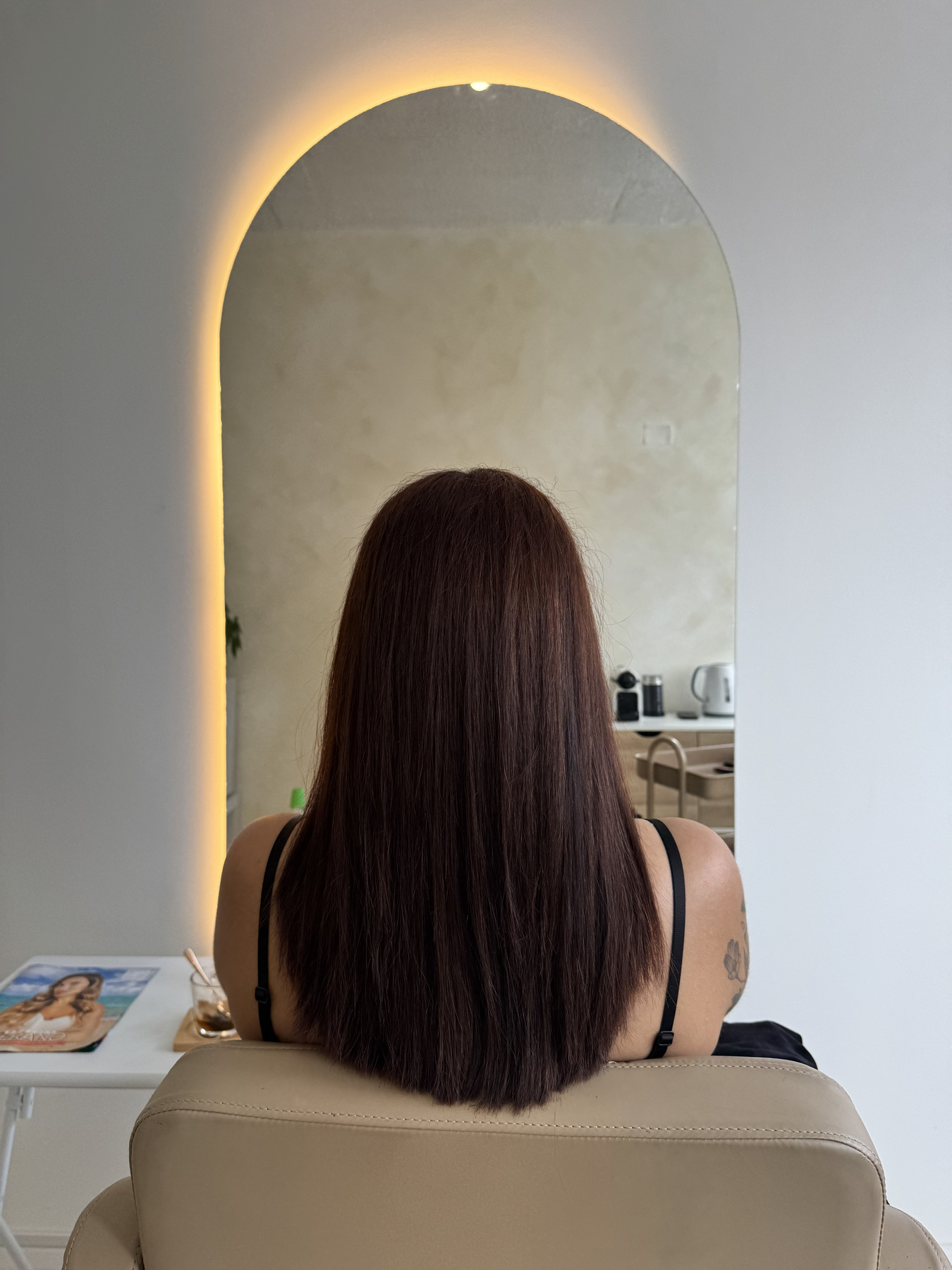 Antes extensiones Déesse